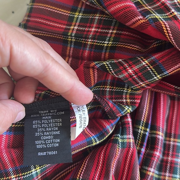 NWT Tripp NYC Red Plaid Mini Dress Sz M - Picture 10 of 10